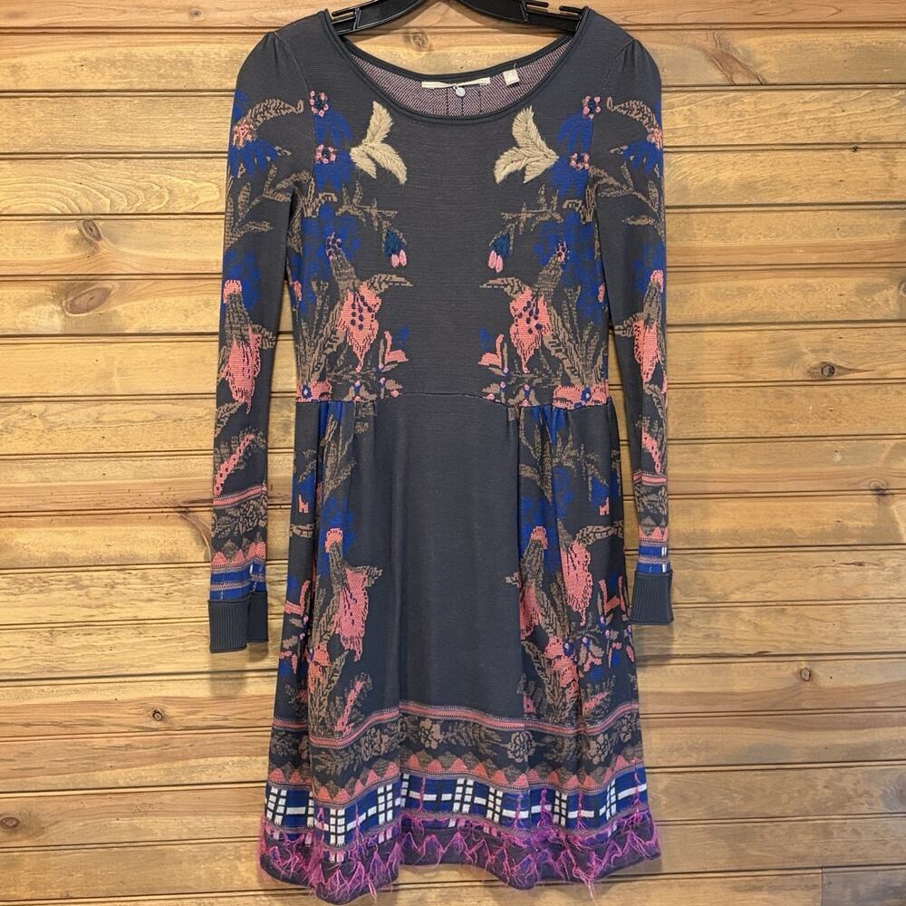 Anthropologie Knitted & Knotted Petalblush Silk Blend Sweater Dress Size XS